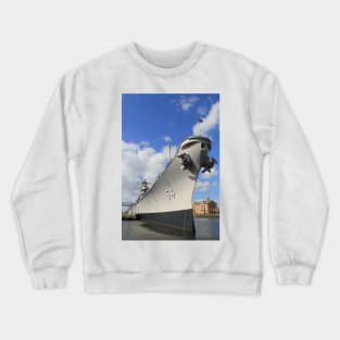 USS Wisconsin, BB64, moored in Norfolk, Virginia Crewneck Sweatshirt